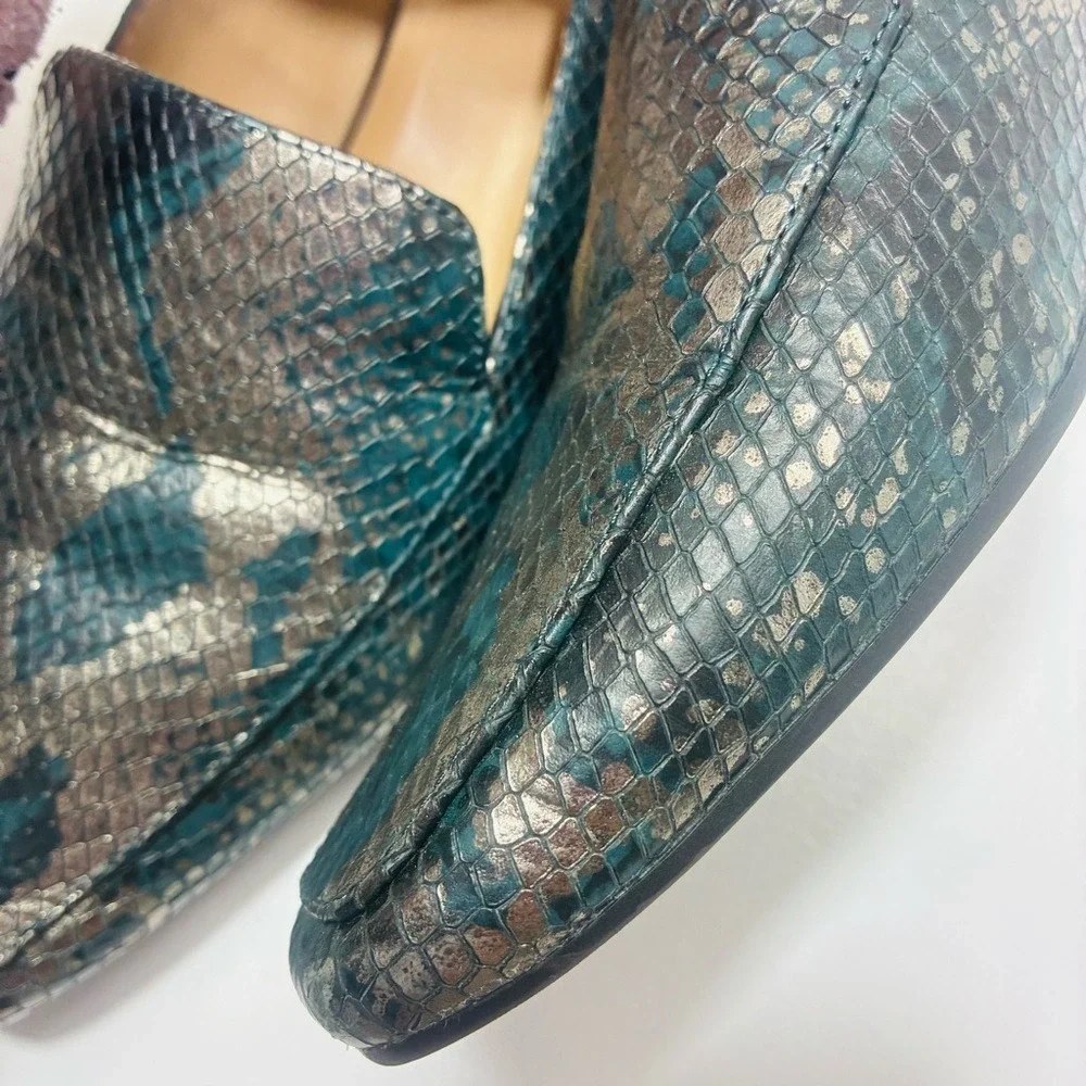 Naturalizer Women Slip-on Loafer 9M Snakeskin Embossed Low Heel Office Career‎